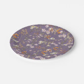 パープルワイルドフラワーボホ結婚の開花ガーデン ペーパープレート (アングル)