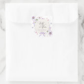 パープルワイルドフラワーリースベビーイン開花 スクエアシール (バッグ)