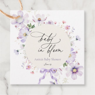 パープルワイルドフラワーリースベビーイン開花 フェイバータグ