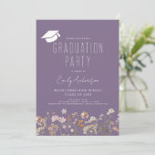 パープルワイルドフラワー卒業パーティーぼほ 招待状 (スタンド正面)