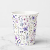 パープルワイルドフラワー春フローラ紙カップ 紙コップ (左)