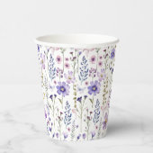 パープルワイルドフラワー春フローラ紙カップ 紙コップ (右)