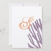 パープルワイルドフラワー&サンゴフォント結婚式招待状 招待状 (裏面)