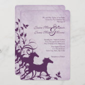 パープルワイルドホース結婚式招待状 招待状 (正面/裏面)