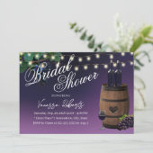 パープルワインバー レトロなワイナリー ブライダルシャワー 招待状 (スタンド正面)