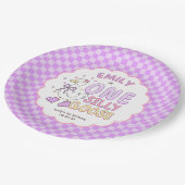 パープルワン シリ―グース - レトロガール ファーストバースデー ペーパープレート (アングル)