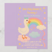 パープルワン シリ―ゴース バースデー フォー ガールズ 招待状 (正面/裏面)