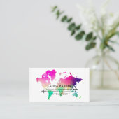 パープルワールドマップ旅行エージェントツアーバケーション  名刺 (スタンド正面)