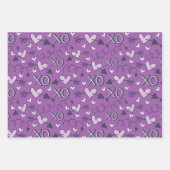 パープルヴァレンティーンズデイハート ラッピングペーパーシート (正面)