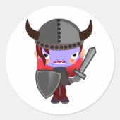 パープルヴァンパイアバイキングステッカー ラウンドシール (正面)