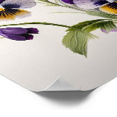 パープルヴィオラズフラワーアートプリントポスター ポスター (角)