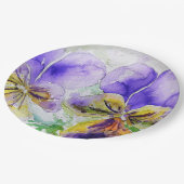 パープルヴィオラフラワーズパターン紙パーティープレート ペーパープレート (アングル)