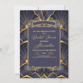 パープルヴィンテージアールデコブライダルシャワー 招待状 (正面)