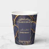 パープルヴィンテージアールデコブライダルシャワー 紙コップ (裏面)