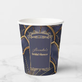 パープルヴィンテージアールデコブライダルシャワー 紙コップ (正面)