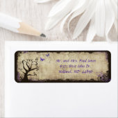 パープルヴィンテージウェディング差出人住所ラベル ラベル (インサイチュ)