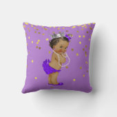 パープルヴィンテージエスニックプリンセスベビー金ゴールド紙吹雪 クッション (裏面)