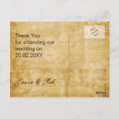 パープルヴィンテージエッフェルタワーパリ感謝していユー ポストカード (裏面)