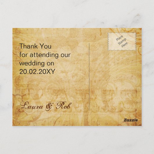 パープルヴィンテージエッフェルタワーパリ感謝していユー ポストカード (裏面)