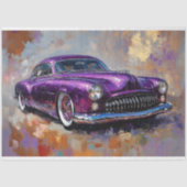 パープルヴィンテージカーアートデクページ 薄葉紙 (正面)