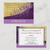 パープルヴィンテージクジャックウェディングレセプションカード エンクロージャーカード (正面/裏面)