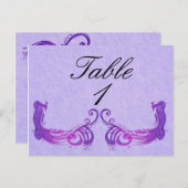 パープルヴィンテージクジャックテーブル番号 ポストカード (正面/裏面)