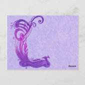 パープルヴィンテージクジャックテーブル番号 ポストカード (裏面)