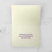 パープルヴィンテージスタイルクリスマスカード カード (内部)