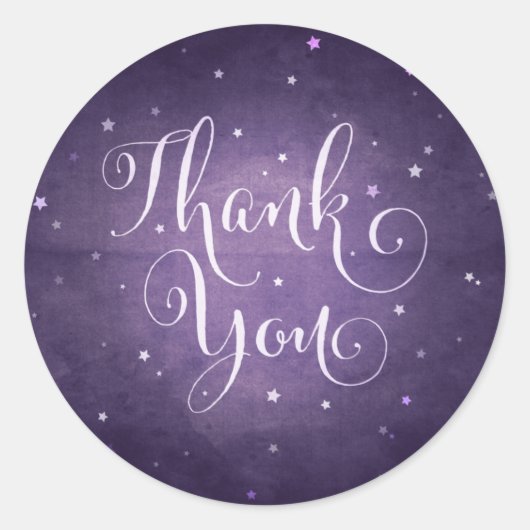 パープルヴィンテージスターズサンキューハロウィーン ラウンドシール (正面)