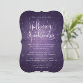 パープルヴィンテージスターズハロウィンスプオクタキュラパーティー 招待状 (スタンド正面)