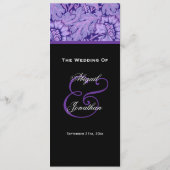 パープルヴィンテージダマスク結婚式プログラム プログラム (裏面)