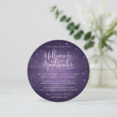 パープルヴィンテージハロウィーンスポオクタキュラースクエア/ラウンド 招待状 (スタンド正面)