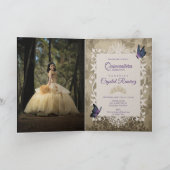 パープルヴィンテージバターフライズキンセアニェラ招待状 カード (内部)