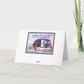 パープルヴィンテージビーキャンパートレーラーハッピーバースデー カード (裏面)