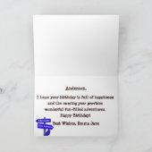 パープルヴィンテージビーキャンパートレーラーハッピーバースデー カード (内部)