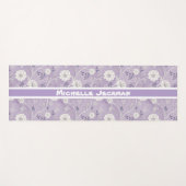 パープルヴィンテージフローラ名前をカスタムする ヨガマット (正面(横))