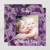 パープルヴィンテージフローラ母の日 シーズンカード (正面/裏面)