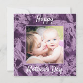 パープルヴィンテージフローラ母の日 シーズンカード (正面)