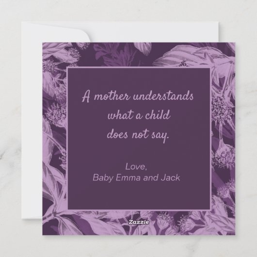 パープルヴィンテージフローラ母の日 シーズンカード (裏面)