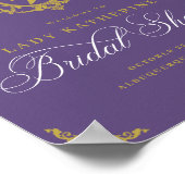 パープルヴィンテージブライダルシャワーへようこそ ポスター (角)