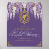 パープルヴィンテージブライダルシャワーへようこそ ポスター (正面)