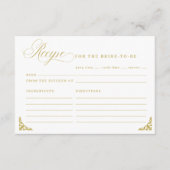 パープルヴィンテージブライダルシャワーレシピカード エンクロージャーカード (正面)