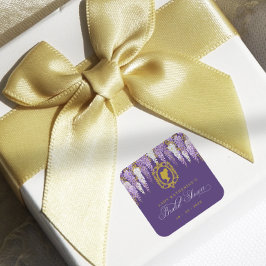 パープルヴィンテージブライダルシャワー スクエアシール