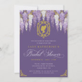 パープルヴィンテージブライダルシャワー 招待状 (正面)