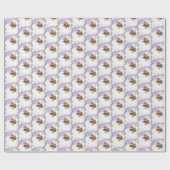 パープルヴィンテージブラックサンタウィンキングクリスマスプレゼント ラッピングペーパー (フラット)