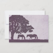 パープルヴィンテージホースファームウェディングrsvp 出欠カード (裏面)