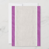 パープルヴィンテージボウリネンブライダルシャワー招待状 招待状 (裏面)