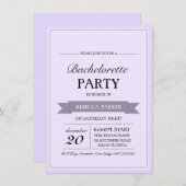パープルヴィンテージポスターバチェロレッテ招待状 招待状 (正面/裏面)