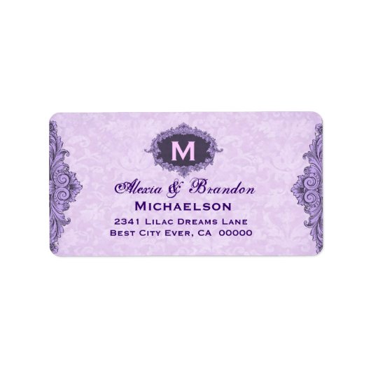 パープルヴィンテージモノグラムカーリキュエVer 2 G201 ラベル (正面)