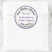 パープルヴィンテージ手作り職人グルメフードラベル ラウンドシール (バッグ)